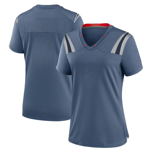 Custom Women's Patriots Storm Blue Exact Replica 2025 Rivalries Collection Football Jersey