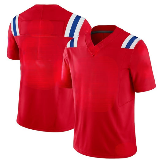 Custom Men's Patriots Red Exact Replica Alternate Football Jersey