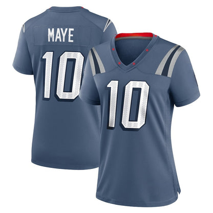 Custom Women's Patriots Storm Blue Exact Replica 2025 Rivalries Collection Football Jersey