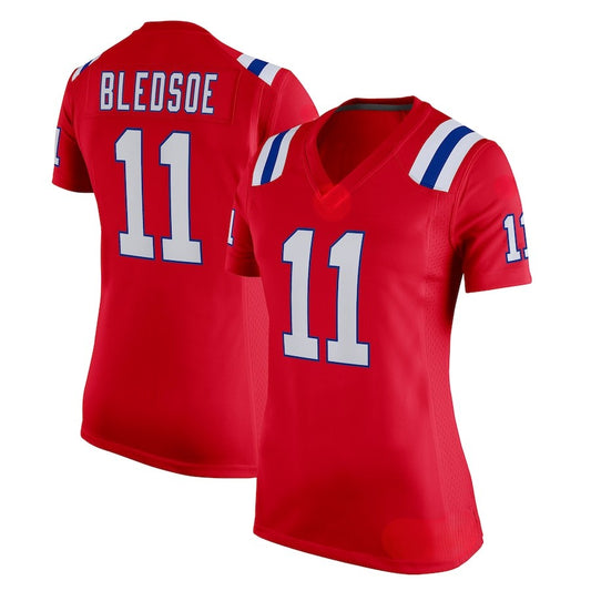 Custom Women's Patriots Red Exact Replica Alternate Football Jersey