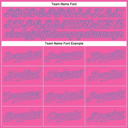 Custom Pink Pink-Light Blue Authentic Baseball Jersey