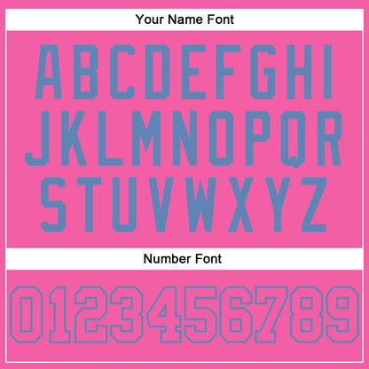 Custom Pink Pink-Light Blue Authentic Baseball Jersey