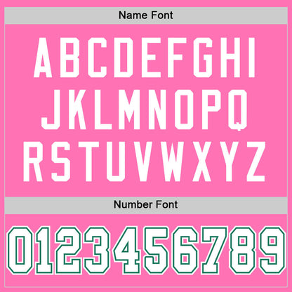 Custom Pink White-Kelly Green Mesh Authentic Football Jersey