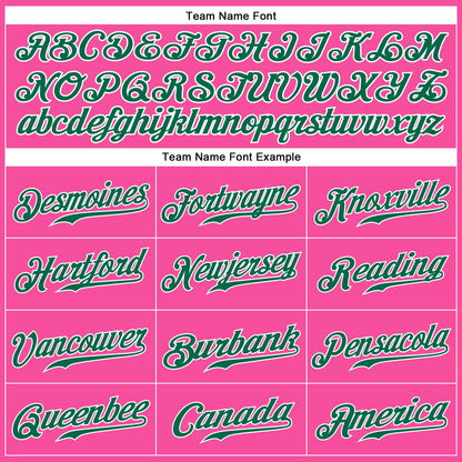 Custom Pink Kelly Green-White Authentic Sleeveless Baseball Jersey