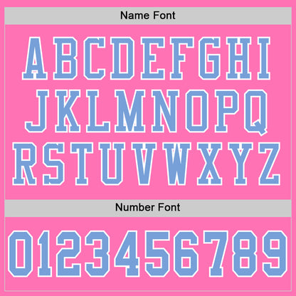 Custom Pink Light Blue-White Mesh Authentic Football Jersey