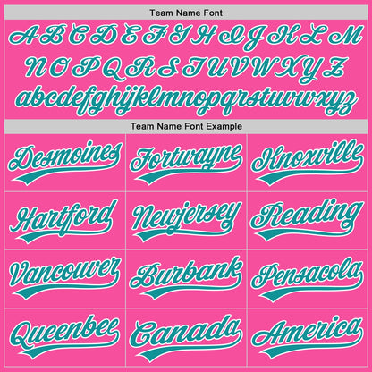 Custom Pink Teal-White Authentic Baseball Jersey