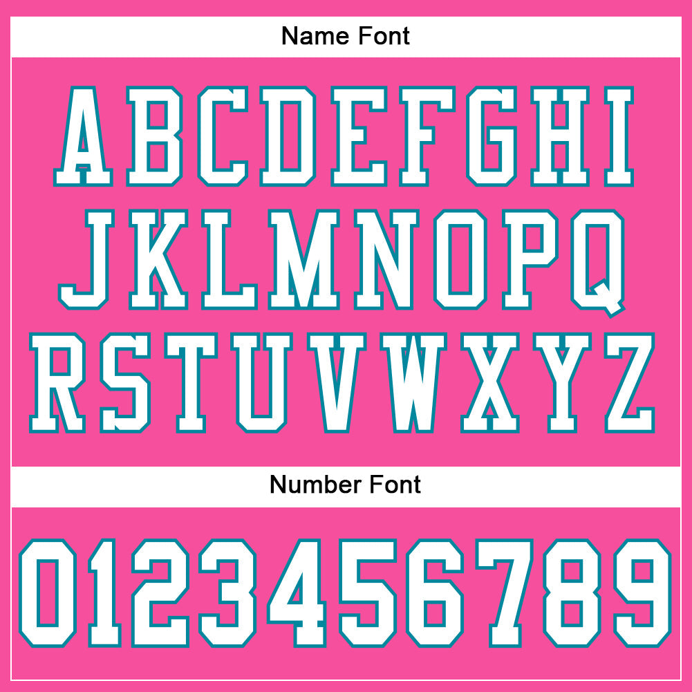 Custom Pink White-Teal Mesh Authentic Football Jersey
