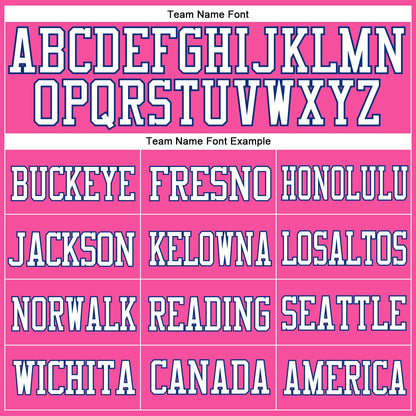 Custom Pink White-Royal Mesh Authentic Football Jersey
