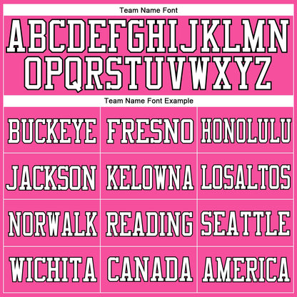 Custom Pink White-Black Mesh Authentic Football Jersey