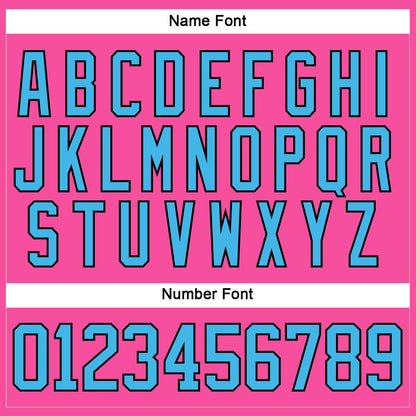 Custom Pink Sky Blue-Black Hockey Lace Neck Jersey