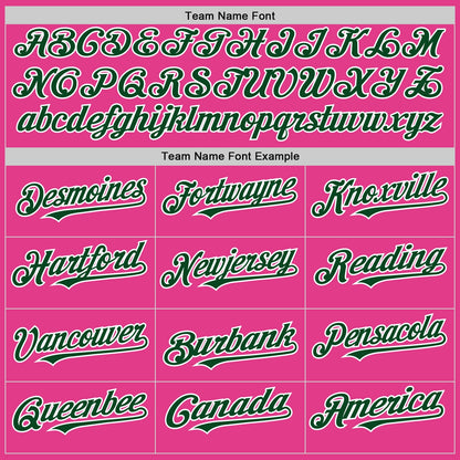Custom Pink Green-White Mesh Authentic Throwback Baseball Jersey
