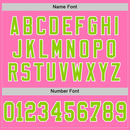 Custom Pink Neon Green-White Mesh Authentic Throwback Football Jersey