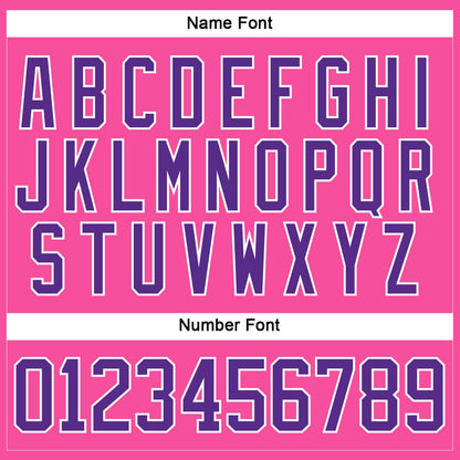 Custom Pink Purple-White Hockey Lace Neck Jersey