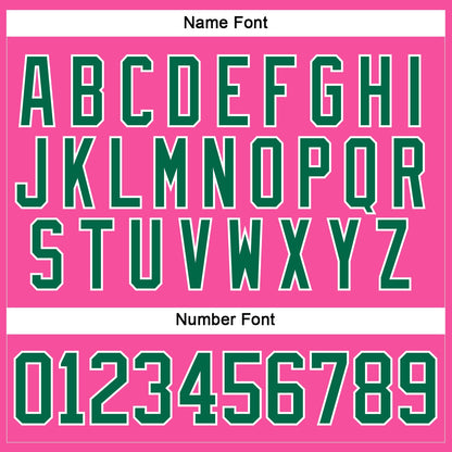 Custom Pink Kelly Green-White Hockey Lace Neck Jersey
