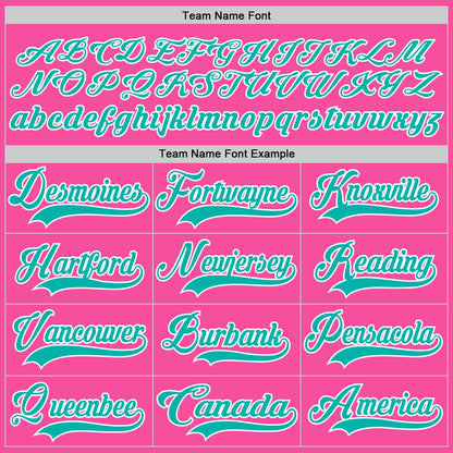 Custom Pink Aqua-White Hockey Lace Neck Jersey