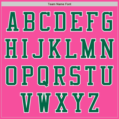 Custom Pink Kelly Green-White Authentic Baseball Jersey