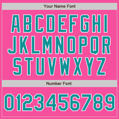 Custom Pink Teal-White Authentic Baseball Jersey