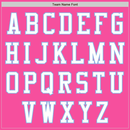 Custom Pink White-Light Blue Authentic Baseball Jersey