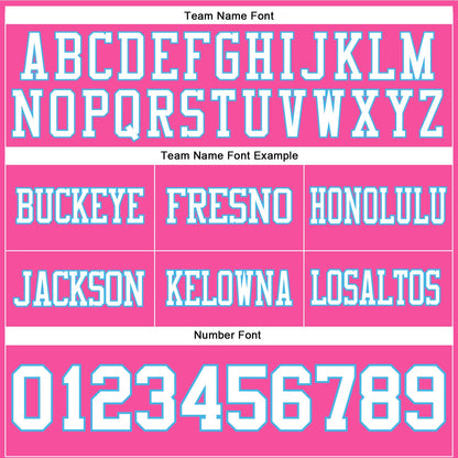 Custom Pink White-Sky Blue Mesh Authentic Football Jersey