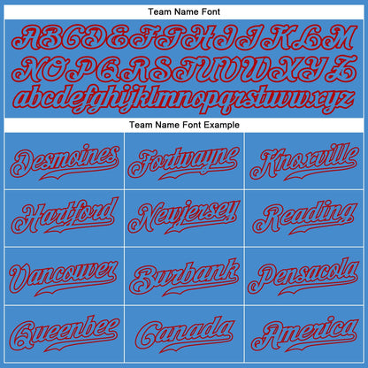 Custom Powder Blue Powder Blue-Red Authentic Baseball Jersey
