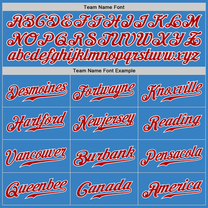 Custom Powder Blue Red-White Authentic Baseball Jersey