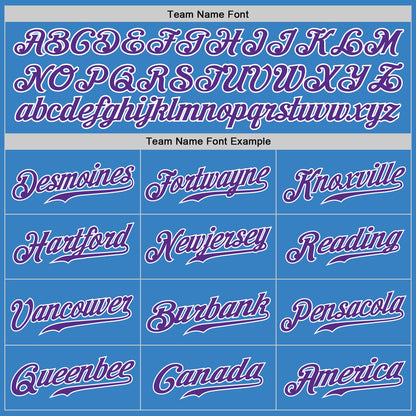 Custom Powder Blue Purple-White Authentic Baseball Jersey