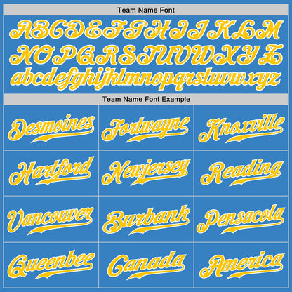 Custom Powder Blue Gold-White Authentic Baseball Jersey