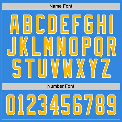 Custom Powder Blue Gold-White Hockey Jersey