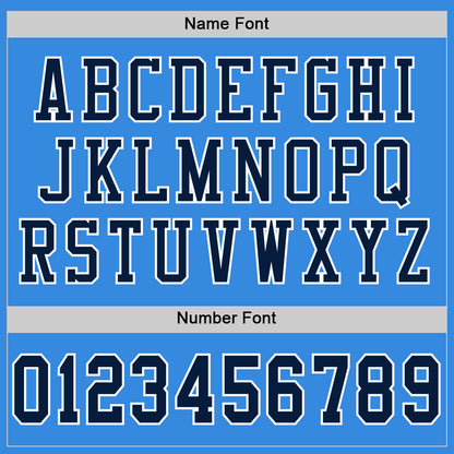 Custom Powder Blue Navy-White Mesh Authentic Football Jersey