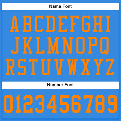 Custom Powder Blue Bay Orange Mesh Authentic Football Jersey