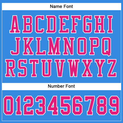 Custom Powder Blue Hot Pink-White Mesh Authentic Football Jersey