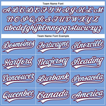 Custom Powder Blue White Royal-Red Authentic Baseball Jersey