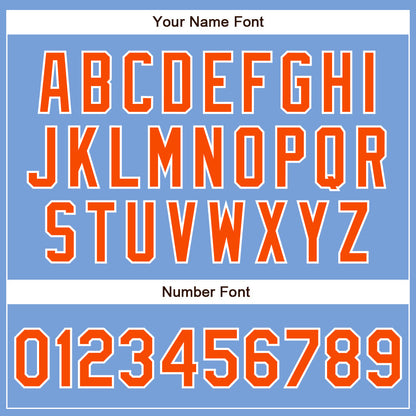 Custom Powder Blue Orange-White Authentic Baseball Jersey