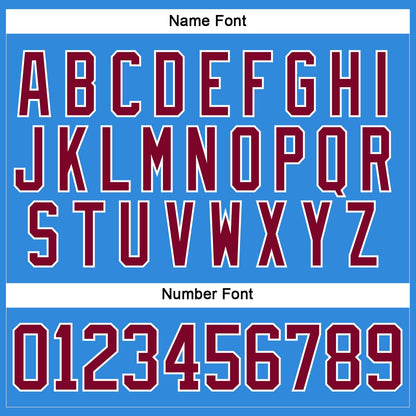 Custom Sky Blue Maroon-White Hockey Lace Neck Jersey