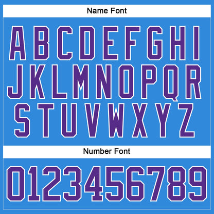 Custom Sky Blue Purple-White Hockey Lace Neck Jersey