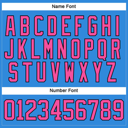 Custom Sky Blue Pink-Black Hockey Lace Neck Jersey