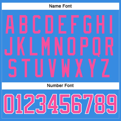 Custom Powder Blue Pink-White Hockey Jersey