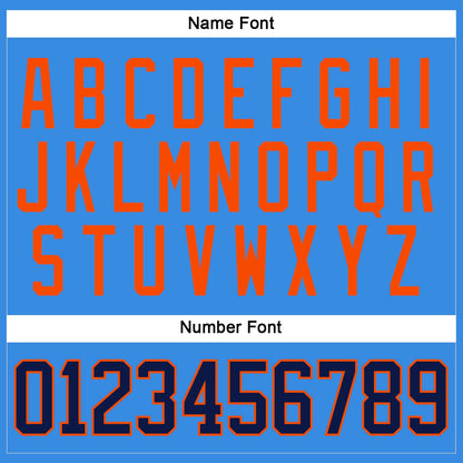 Custom Powder Blue Navy-Orange Hockey Jersey