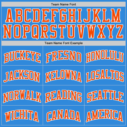 Custom Powder Blue Orange-White Authentic Basketball Jersey