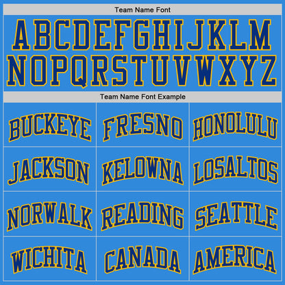Custom Powder Blue Royal-Gold Authentic Basketball Jersey