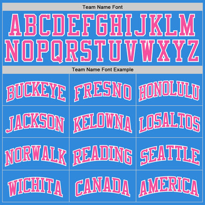 Custom Powder Blue Pink-White Authentic Basketball Jersey