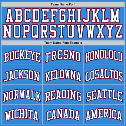 Custom Powder Blue White Royal-Red Authentic Basketball Jersey