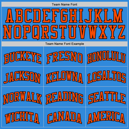 Custom Powder Blue Orange-Black Authentic Basketball Jersey