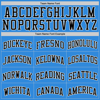 Custom Powder Blue Black-White Authentic Basketball Jersey