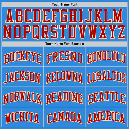 Custom Powder Blue Red-Cream Authentic Basketball Jersey