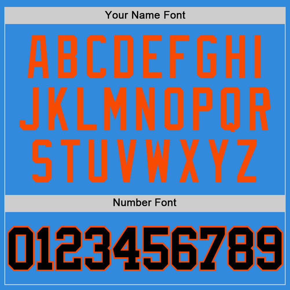 Custom Powder Blue Black-Orange Authentic Basketball Jersey