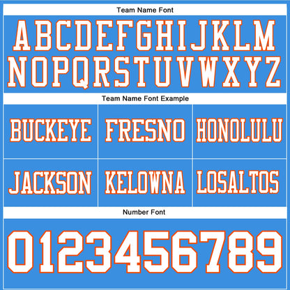 Custom Powder Blue White-Orange Mesh Authentic Football Jersey