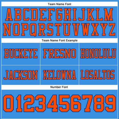 Custom Powder Blue Orange-Royal Mesh Authentic Football Jersey