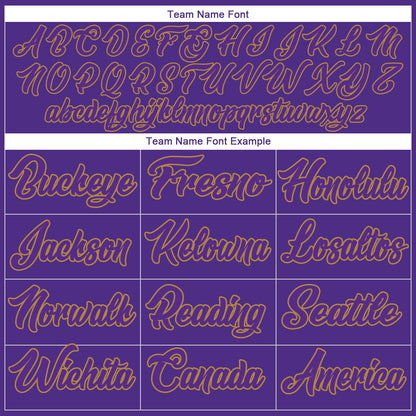 Custom Purple Purple-Old Gold Authentic Baseball Jersey