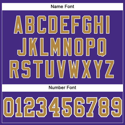 Custom Purple Old Gold-White Mesh Authentic Football Jersey
